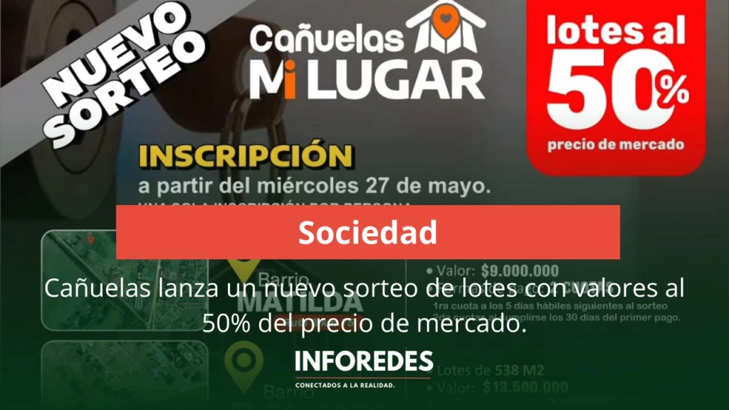 Cañuelas lanza un nuevo sorteo de lotes con valores al 50% del precio de mercado