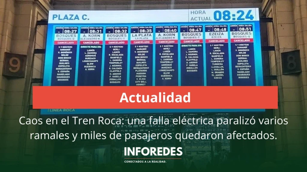 Caos en el Tren Roca: una falla eléctrica paralizó varios ramales y miles de pasajeros quedaron afectados