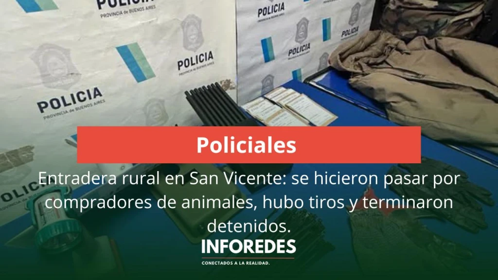 Entradera rural en San Vicente: se hicieron pasar por compradores de animales, hubo tiros y terminaron detenidos tras una persecución