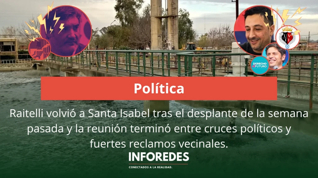 Raitelli volvió a Santa Isabel tras el desplante de la semana pasada y la reunión terminó entre cruces políticos y fuertes reclamos vecinales