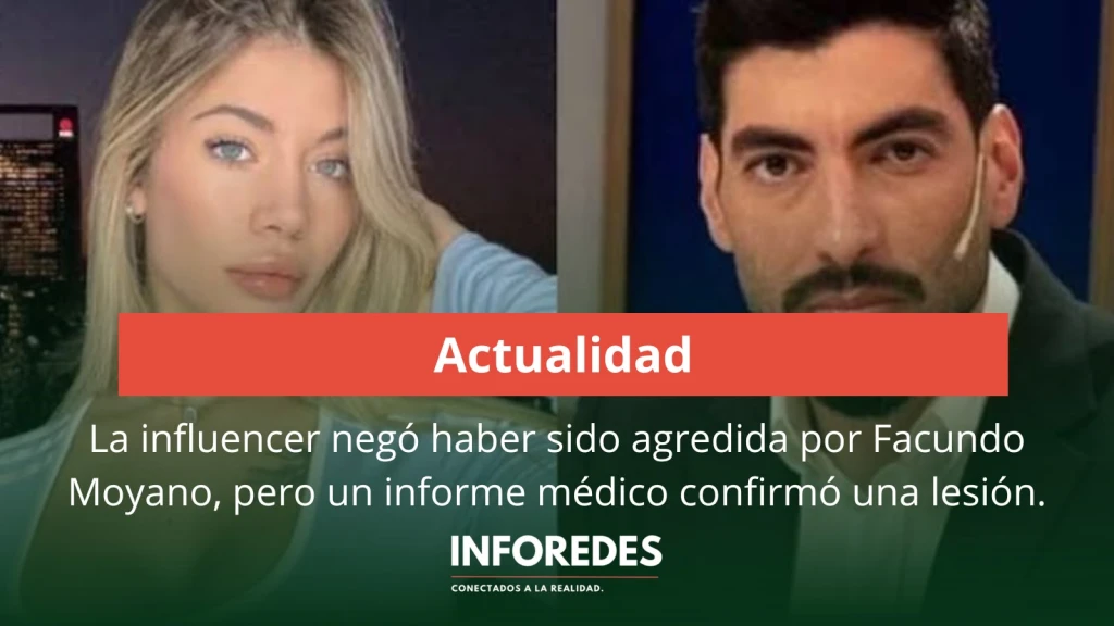 La influencer negó haber sido agredida por Facundo Moyano, pero un informe médico confirmó una lesión