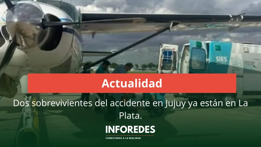 La provincia trasladó en un vuelo sanitario a dos sobrevivientes del trágico accidente sufrido por una familia de Alejandro Korn en Jujuy