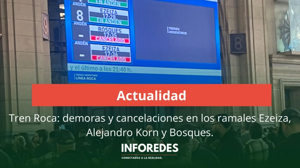 Tren Roca: demoras y cancelaciones en los ramales Ezeiza, Alejandro Korn y Bosques