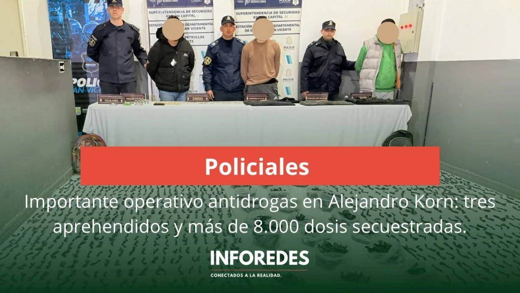 Tras meses de investigación, un importante operativo permitió desarticular parte de una banda dedicada a la venta de drogas en San Vicente