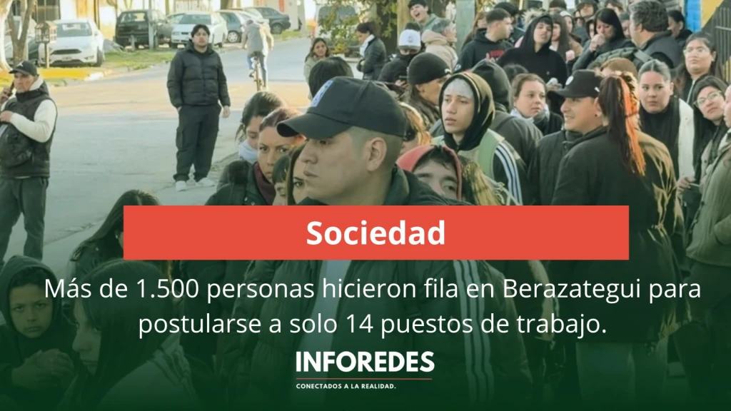 Más de 1.500 personas hicieron fila en Berazategui para postularse a solo 14 puestos de trabajo