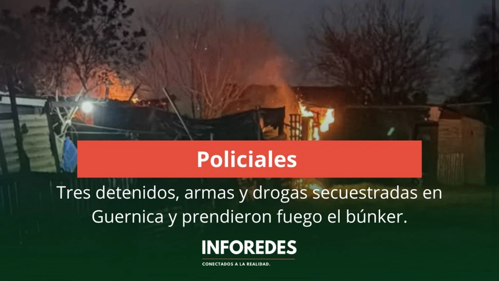 Tres detenidos, armas y más de 200 dosis de pasta base tras un allanamiento en Guernica