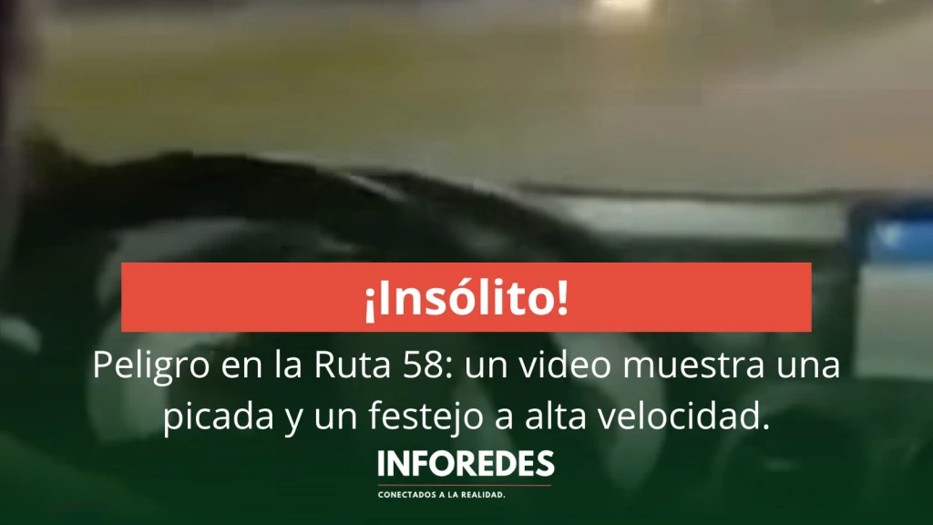 Peligro en la Ruta 58: un video muestra una picada y un festejo a alta velocidad