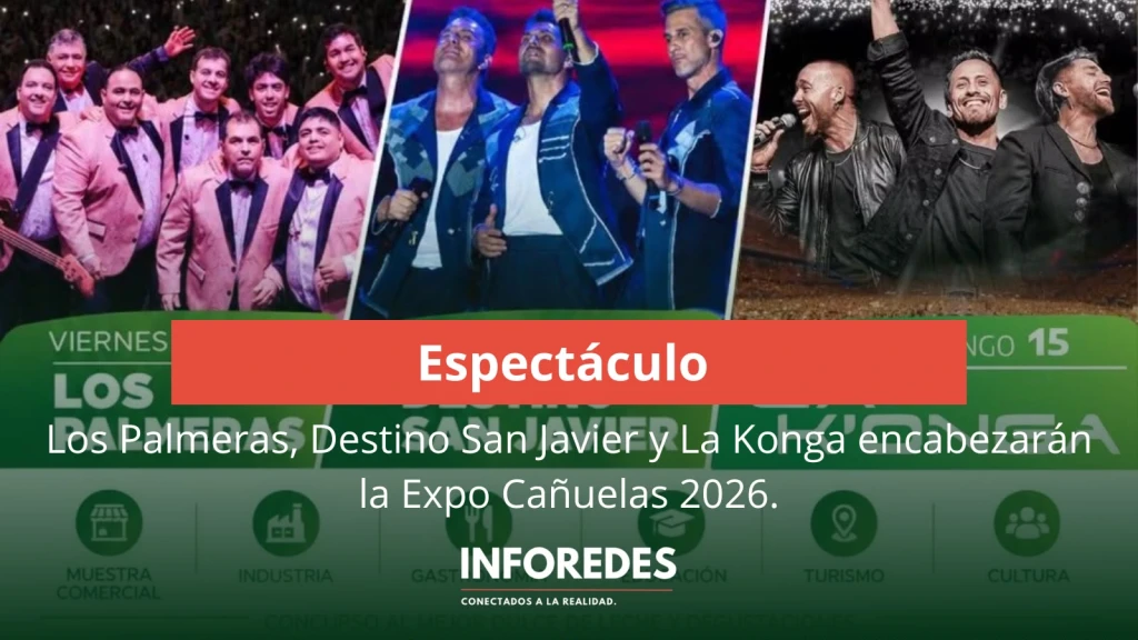 Los Palmeras, Destino San Javier y La Konga encabezarán la Expo Cañuelas 2026