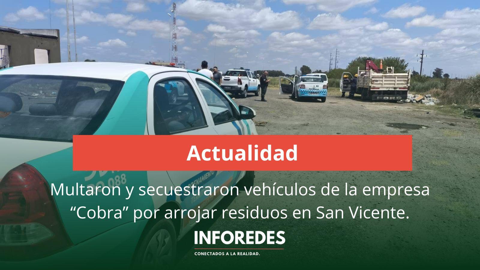 San Vicente intensifica controles ambientales: multaron y secuestraron vehículos por arrojar residuos