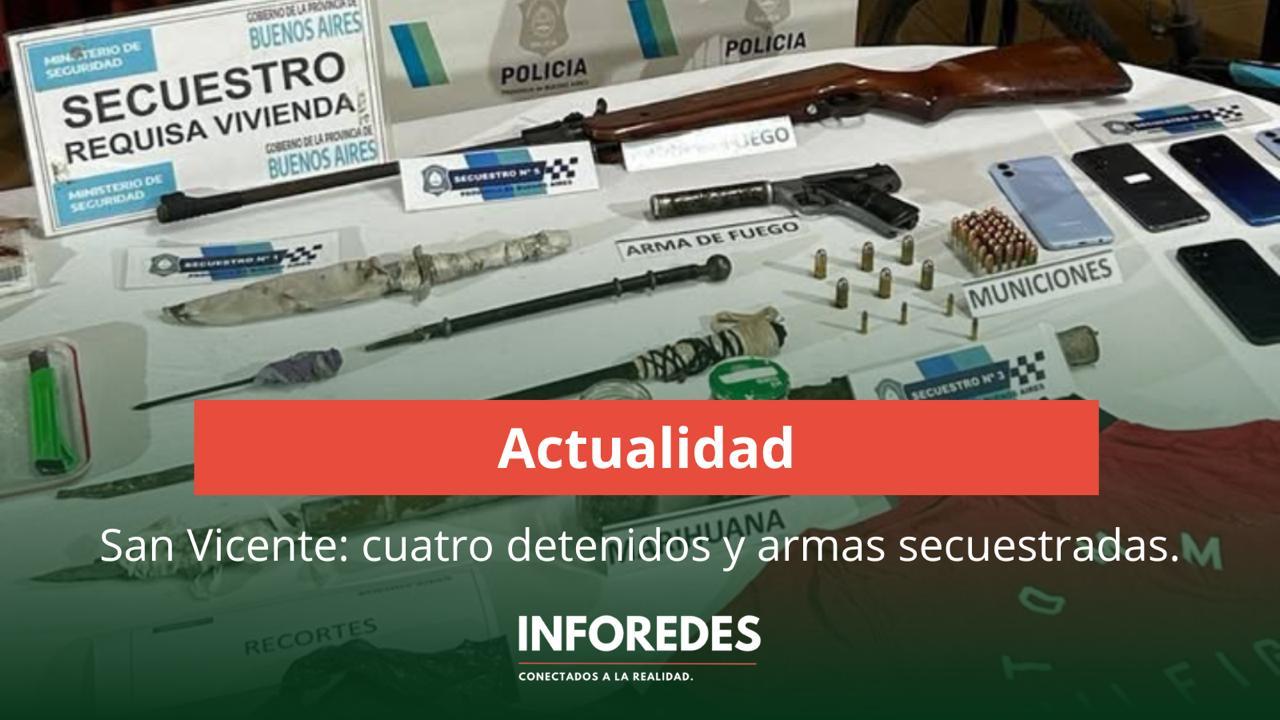 Desarticulan una peligrosa banda delictiva en San Vicente: cuatro detenidos y armas secuestradas