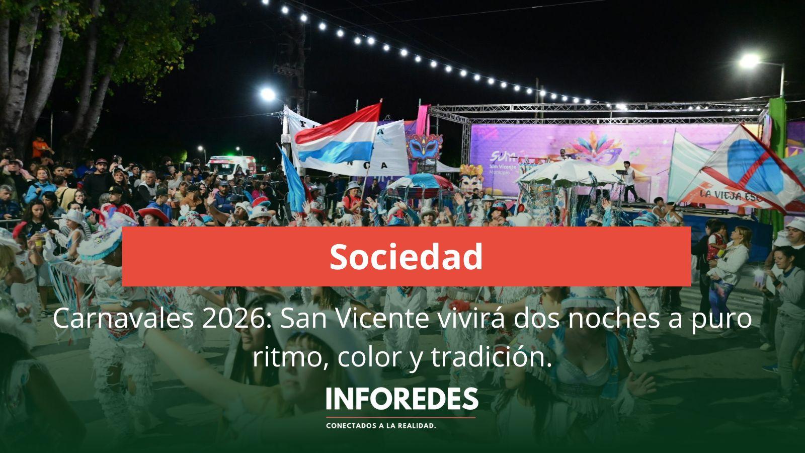 Carnavales 2026: San Vicente vivirá dos noches a puro ritmo, color y tradición