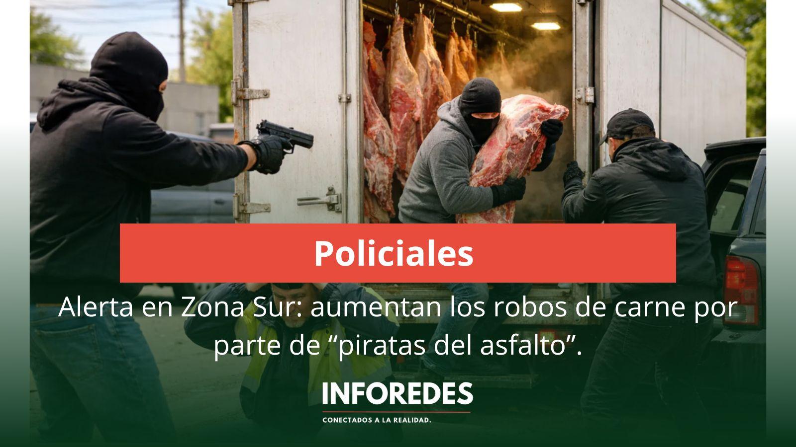 Alerta en Zona Sur: aumentan los robos de carne por parte de “piratas del asfalto”
