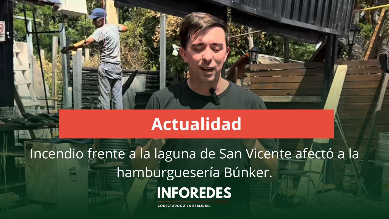 Incendio frente a la laguna de San Vicente afectó a la hamburguesería Búnker