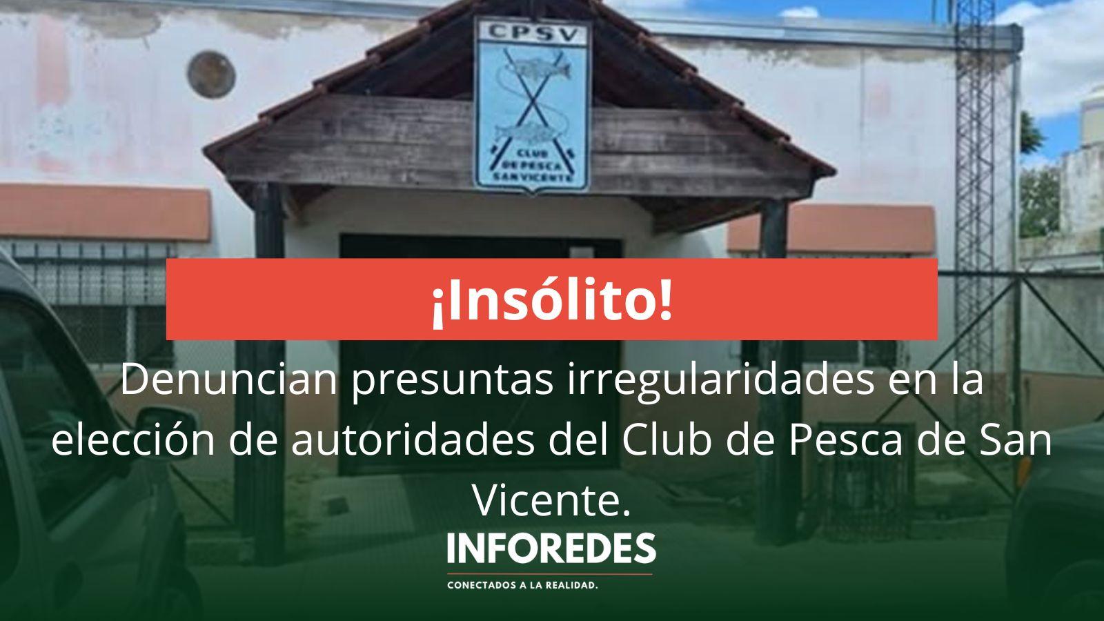 Denuncian presuntas irregularidades en la elección de autoridades del Club de Pesca de San Vicente