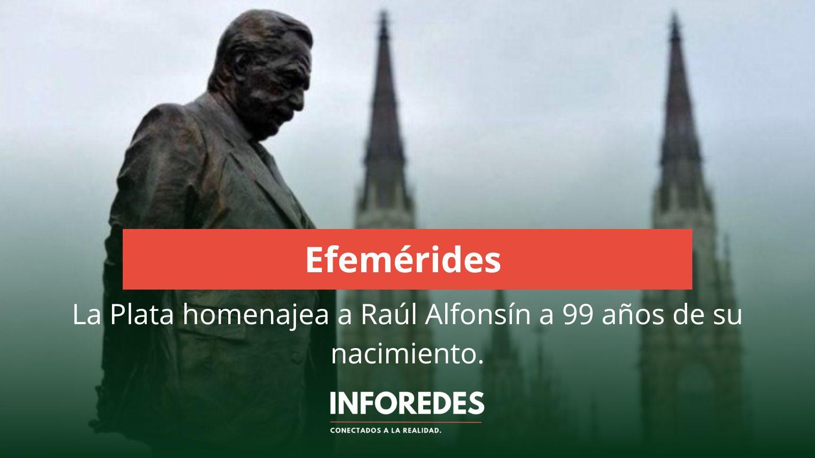 La Plata homenajea a Raúl Alfonsín a 99 años de su nacimiento