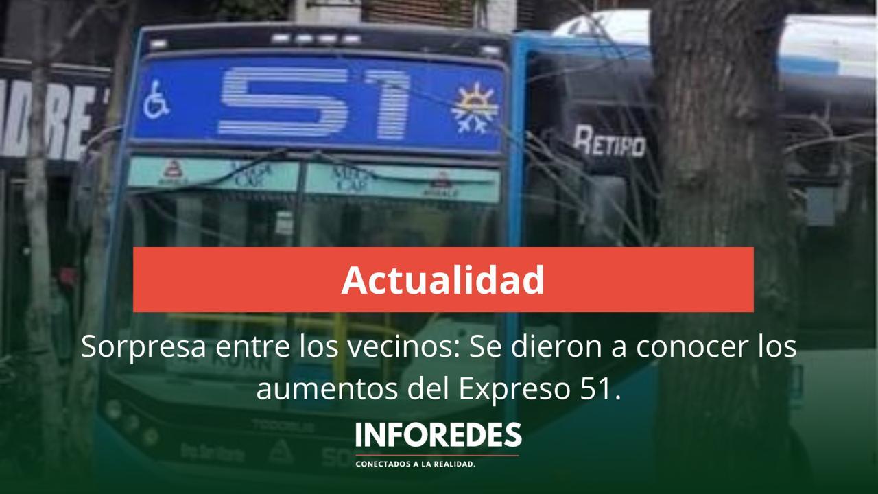 Sorpresa entre los vecinos: Se dieron a conocer los aumentos del Expreso 51. 