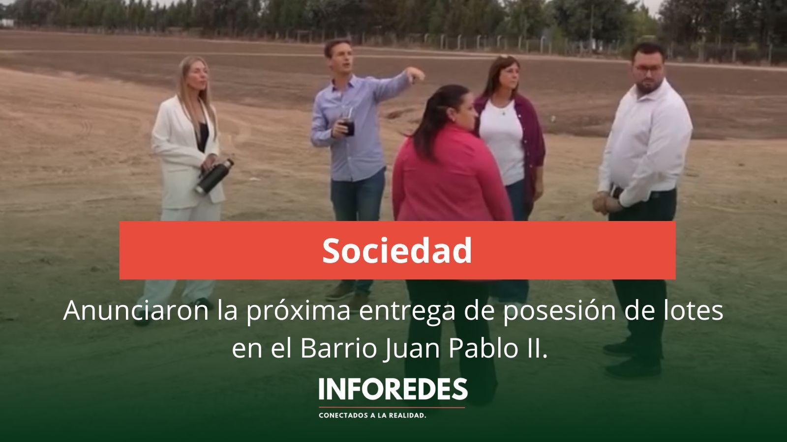 Avanza el barrio Juan Pablo II: 156 familias recibirán la toma de posesión de sus lotes
