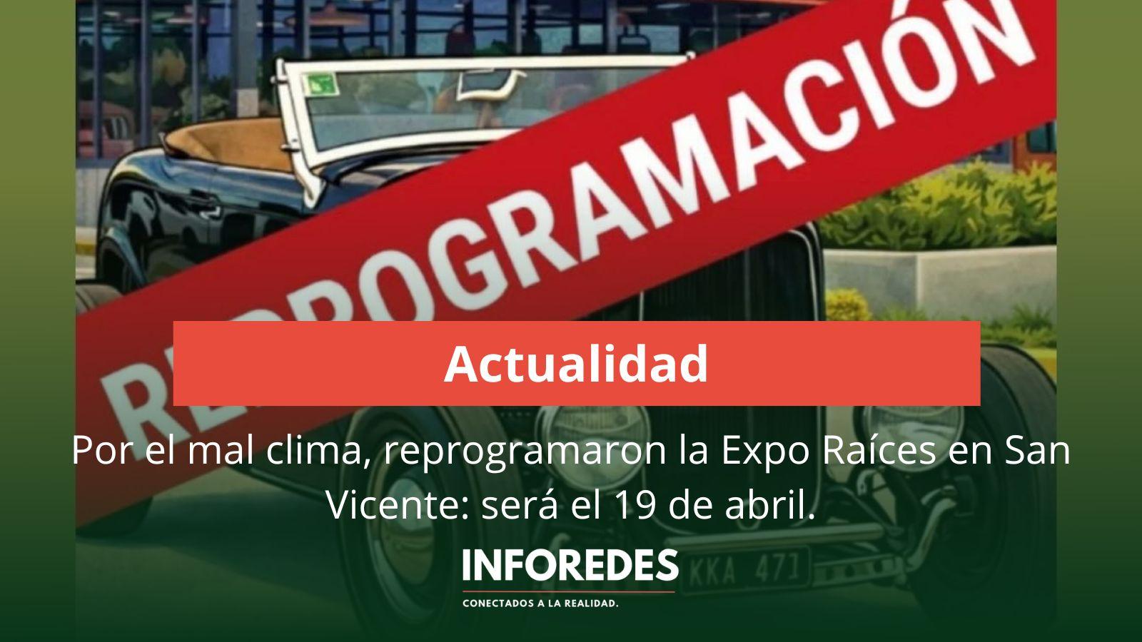 Por el mal clima, reprogramaron la Expo Raíces en San Vicente: será el 19 de abril