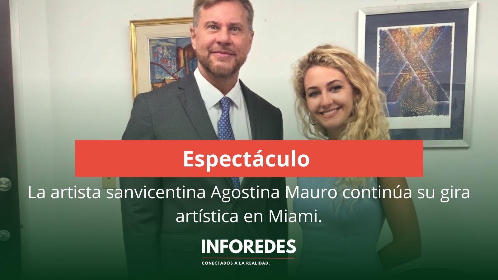  La artista sanvicentina Agostina Mauro continúa su gira artística en Miami