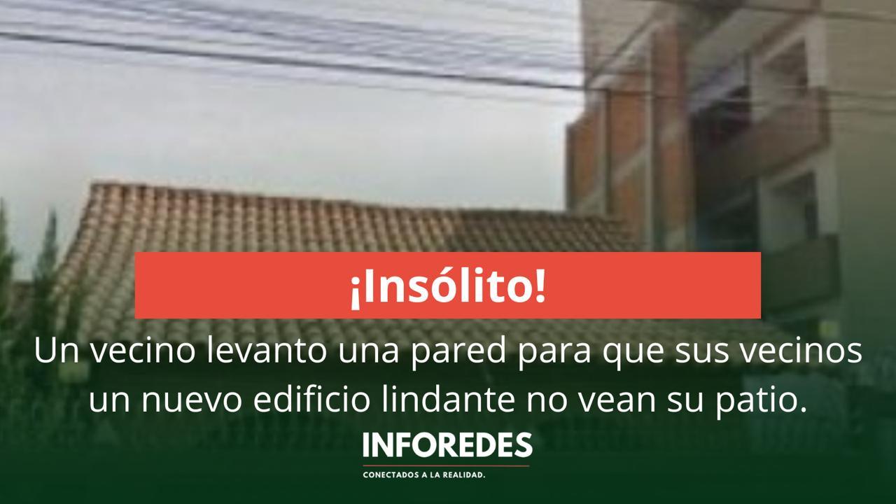 “Vecinos” es furor en redes: levantó una pared para que no le vean el patio desde un edificio