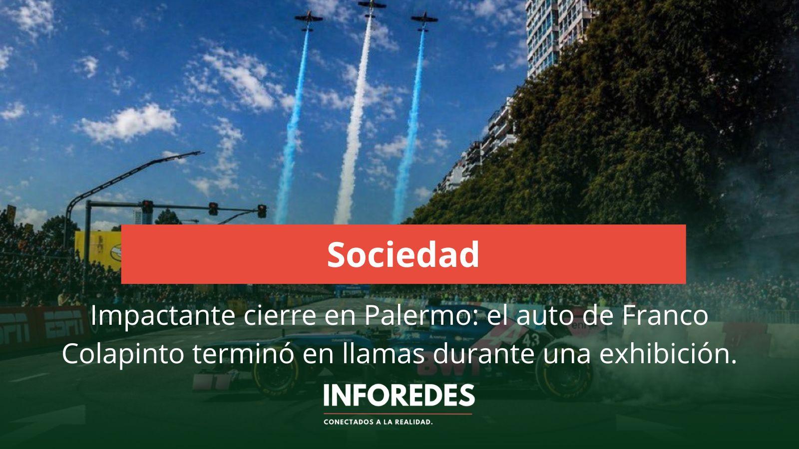 Impactante cierre en Palermo: el auto de Franco Colapinto terminó en llamas durante una exhibición