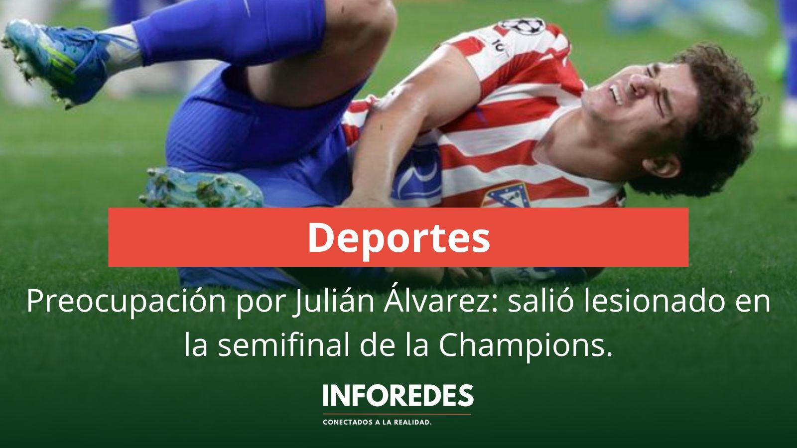 Preocupación por Julián Álvarez: salió lesionado en la semifinal de la Champions