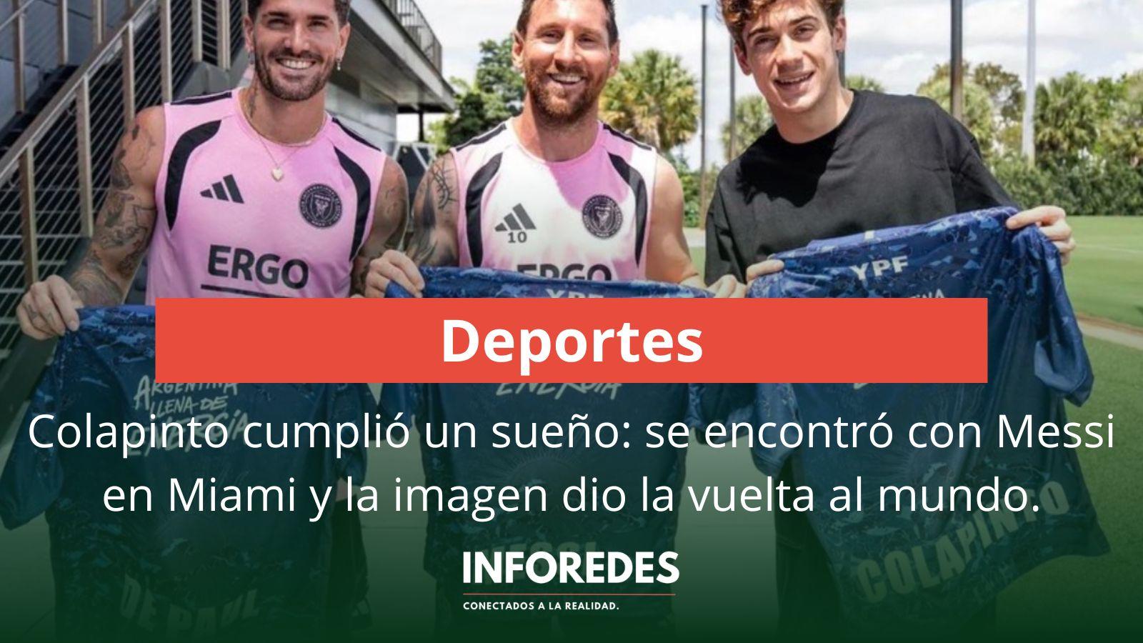 Colapinto cumplió un sueño: se encontró con Messi en Miami y la imagen dio la vuelta al mundo