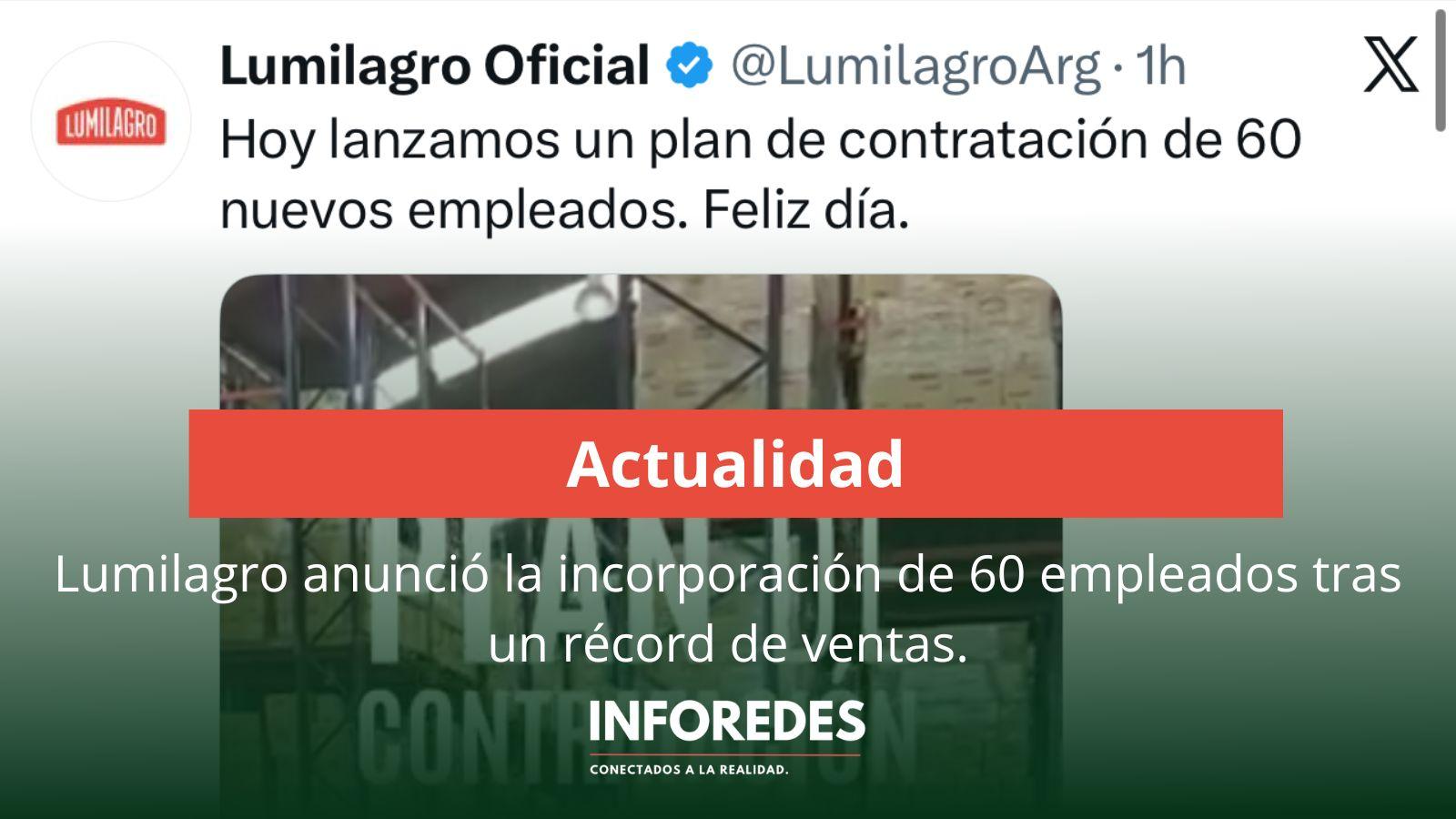 Lumilagro anunció un plan para incorporar 60 nuevos empleados tras un récord de ventas