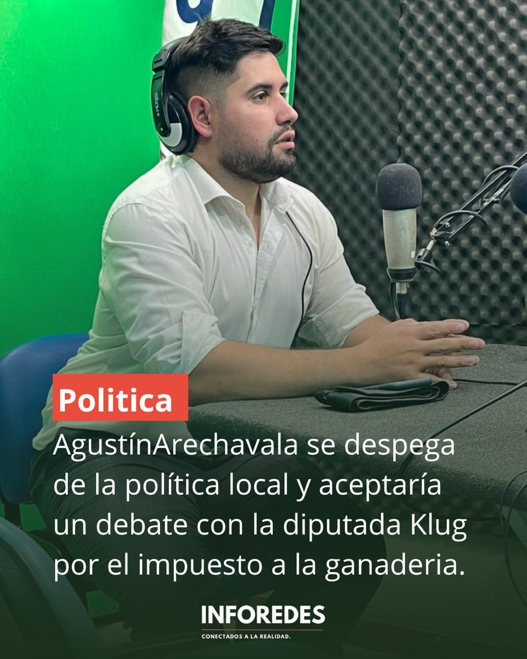 Arechavala se despega de la rosca local y debatiría con la diputada Klug.
