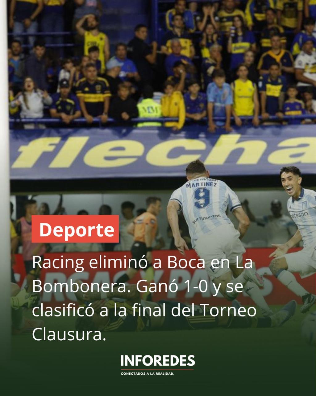 Racing dio el golpe en La Bombonera, venció a Boca y es finalista del Torneo Clausura