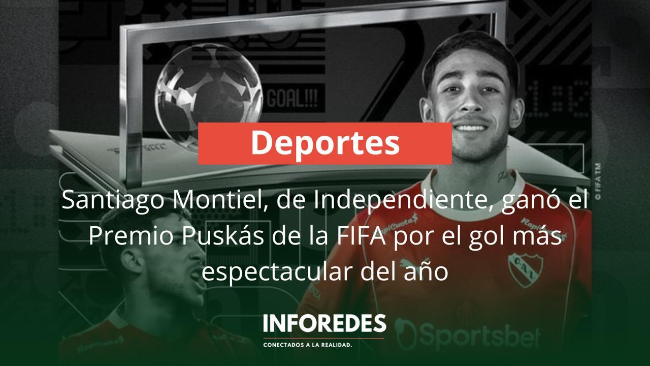 Santiago Montiel, de Independiente, ganó el Premio Puskás de la FIFA por el gol más espectacular del año