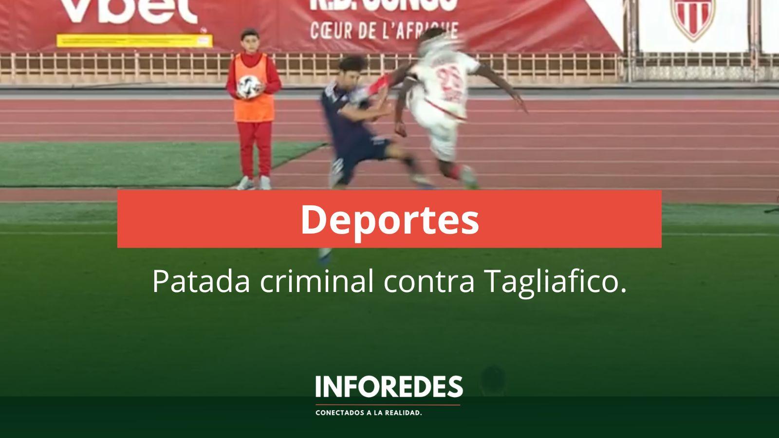 Nicolás Tagliafico sufrió una brutal patada en la victoria del Olympique de Lyon sobre el Mónaco
