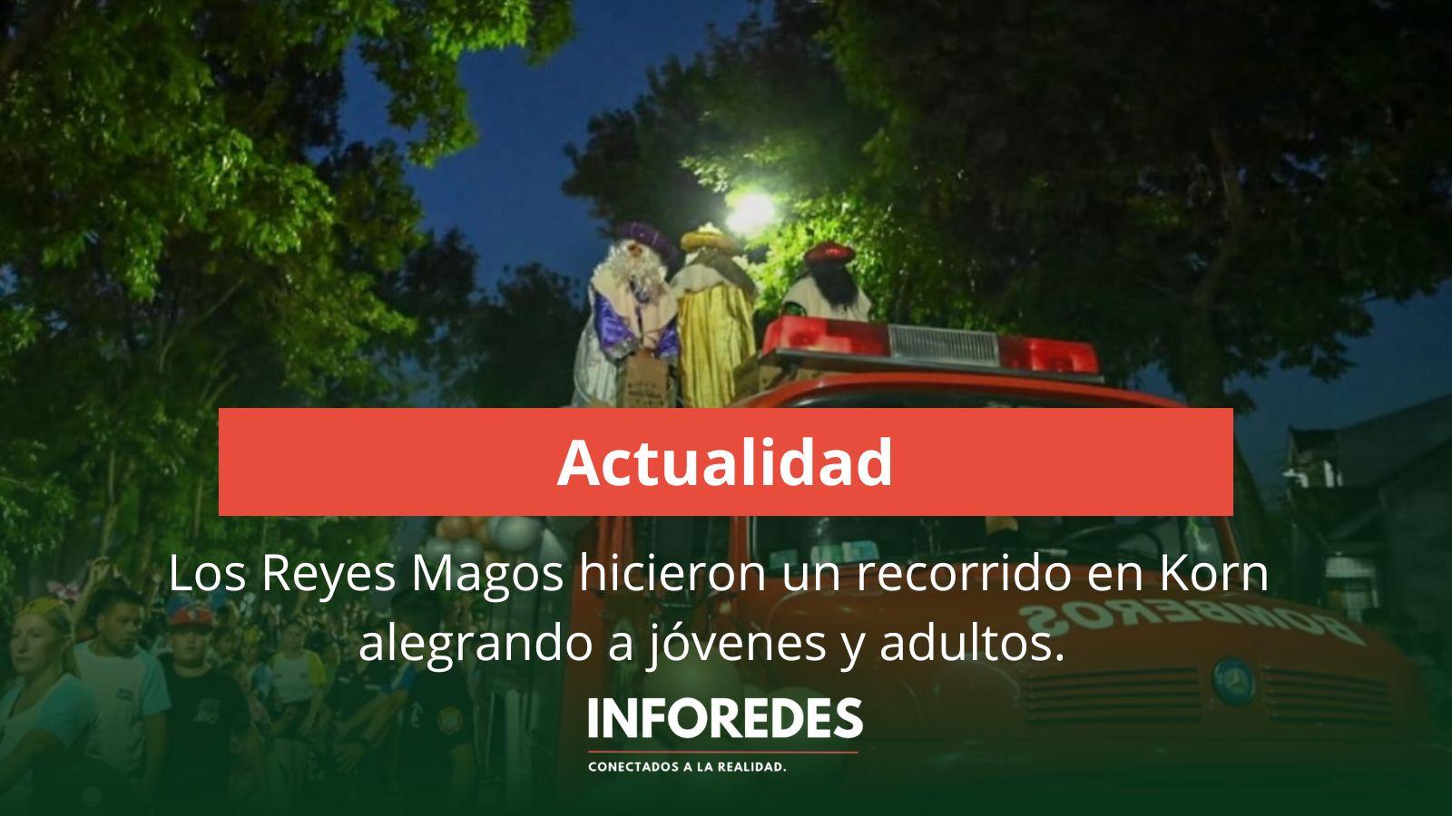 Los Reyes Magos hicieron un recorrido en Korn alegrando a jóvenes y adultos. 
