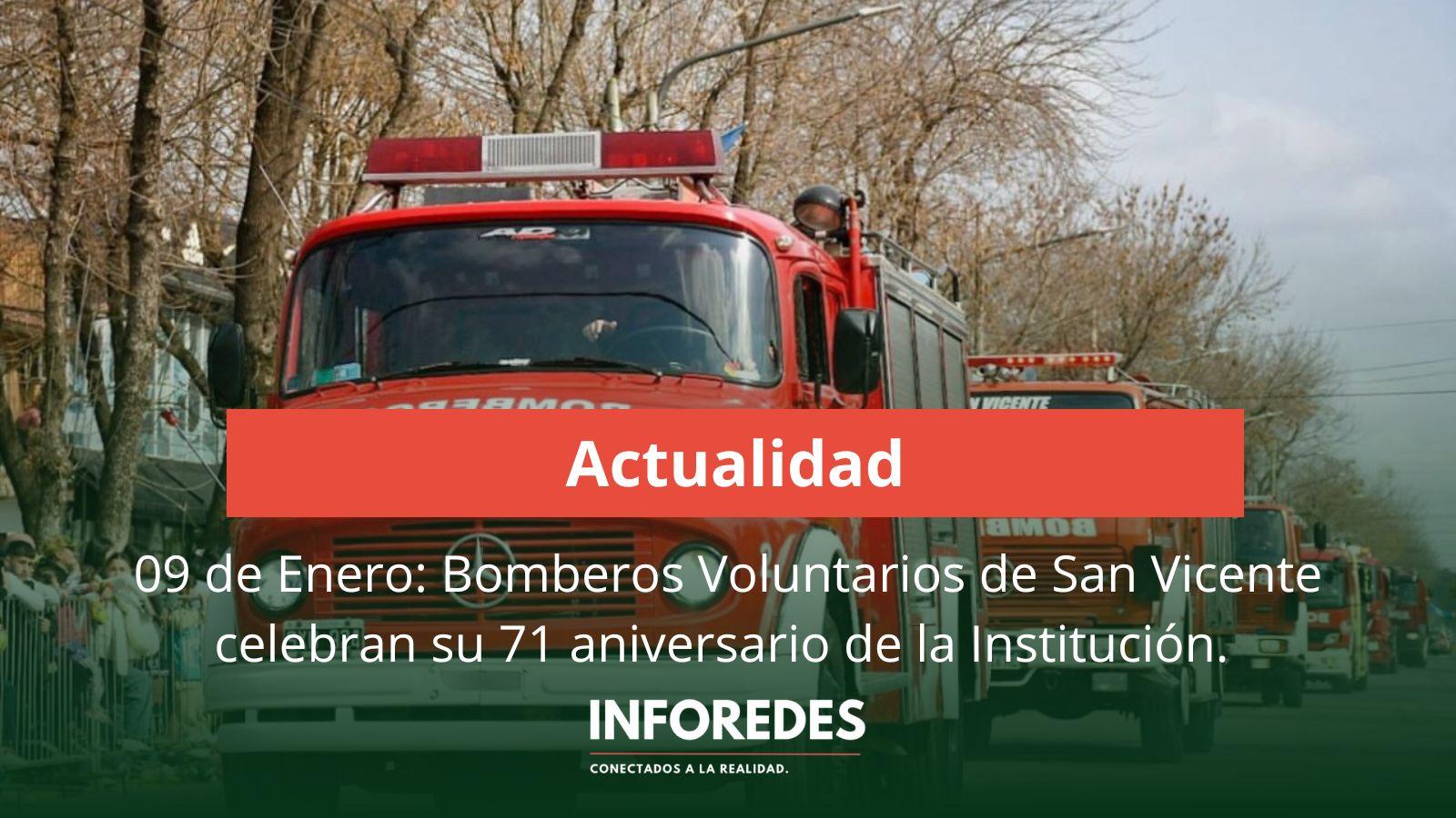 Bomberos Voluntarios de San Vicente celebran 71 años de servicio a la comunidad