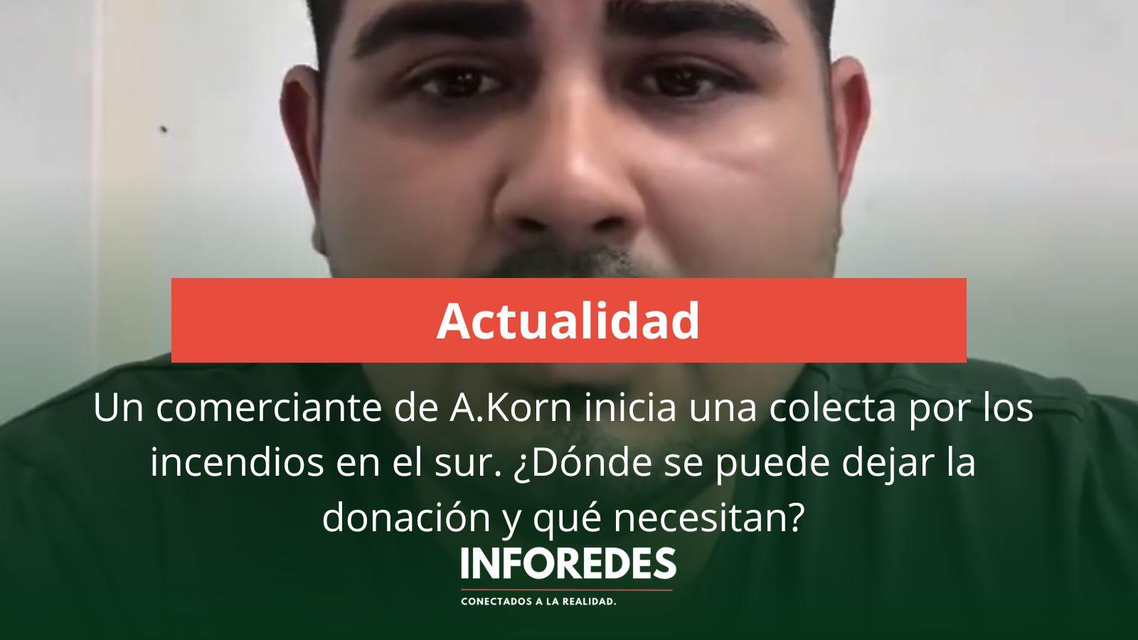 Inician una colecta en Korn por los incendios en el sur del país. 
