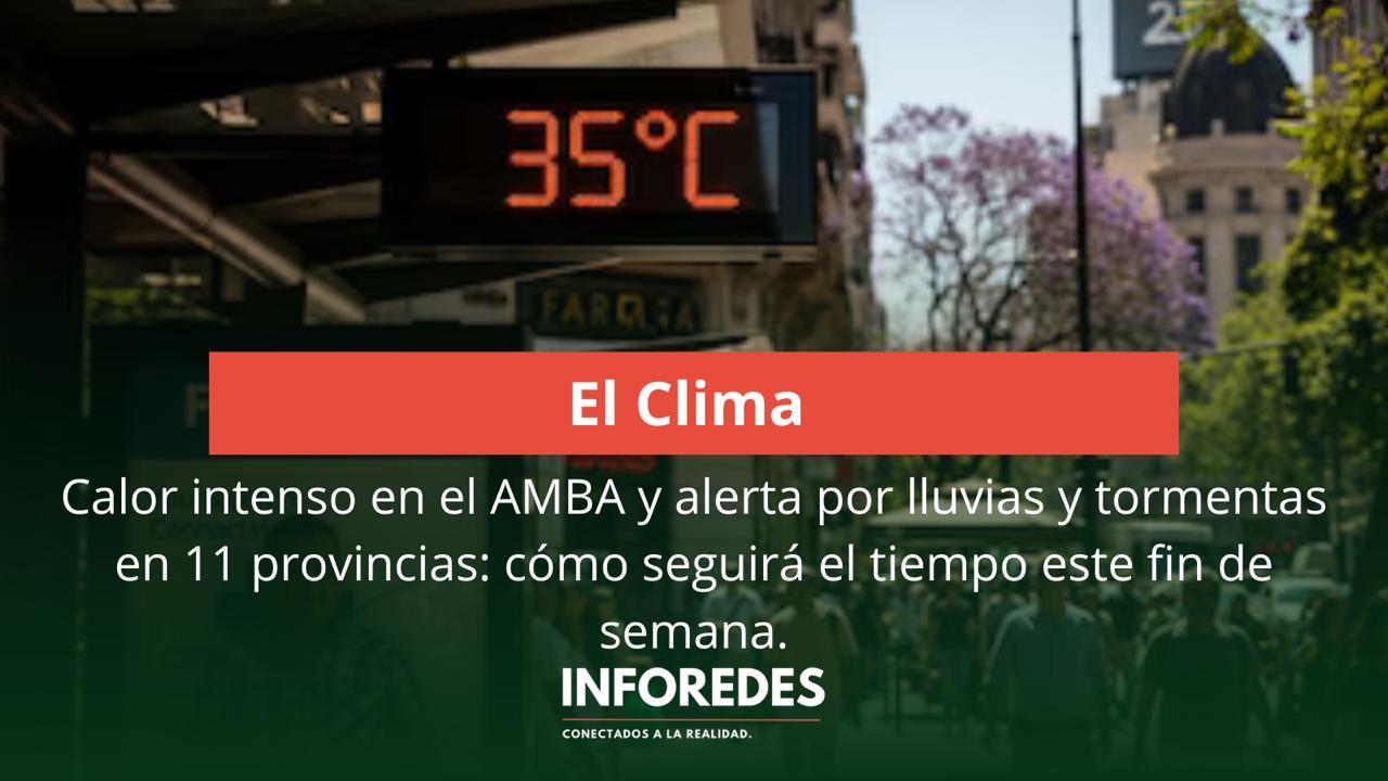 Calor intenso en el AMBA y alerta por lluvias y tormentas en 11 provincias: cómo seguirá el tiempo este fin de semana