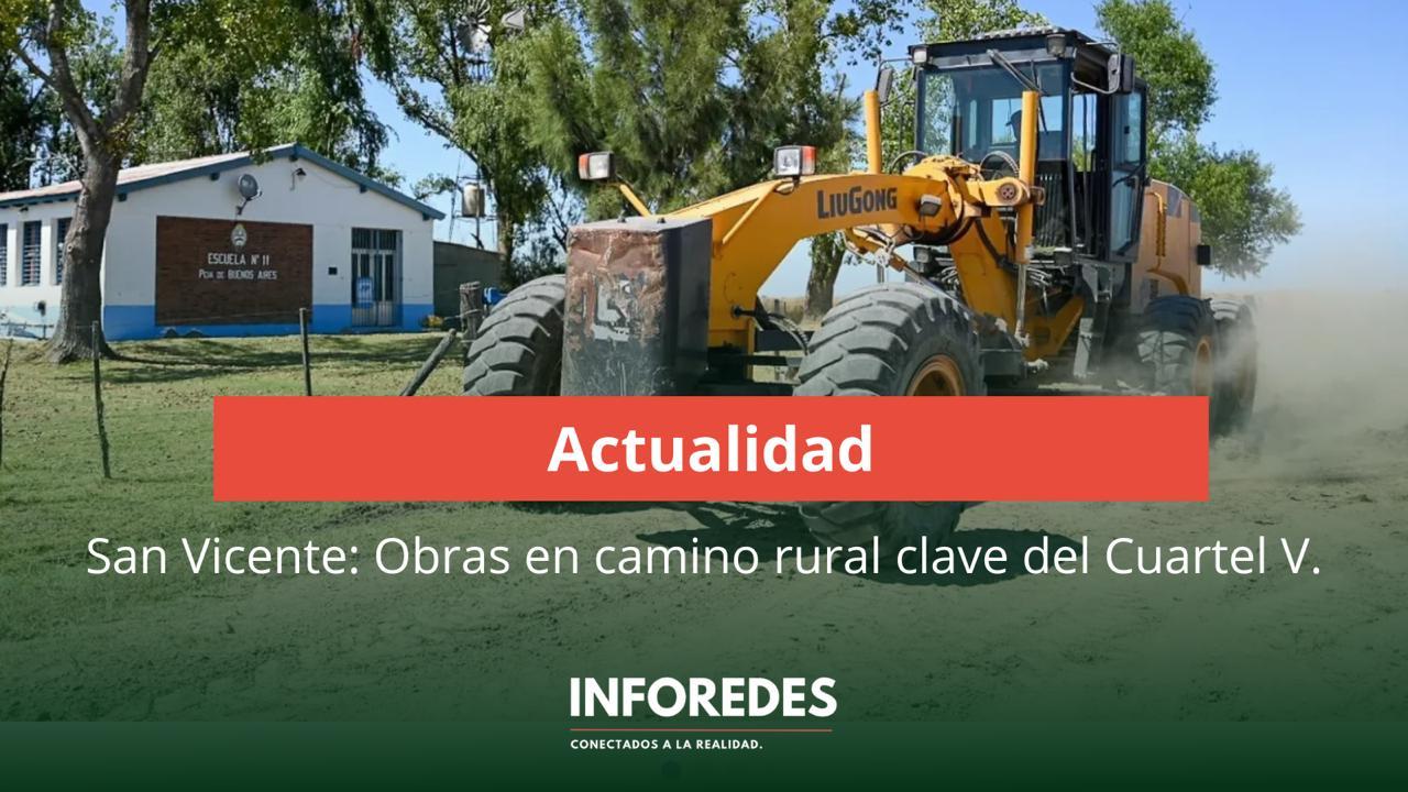 Avanzan las obras de mantenimiento en el camino rural de la Escuela N°11, en el Cuartel V de San Vicente