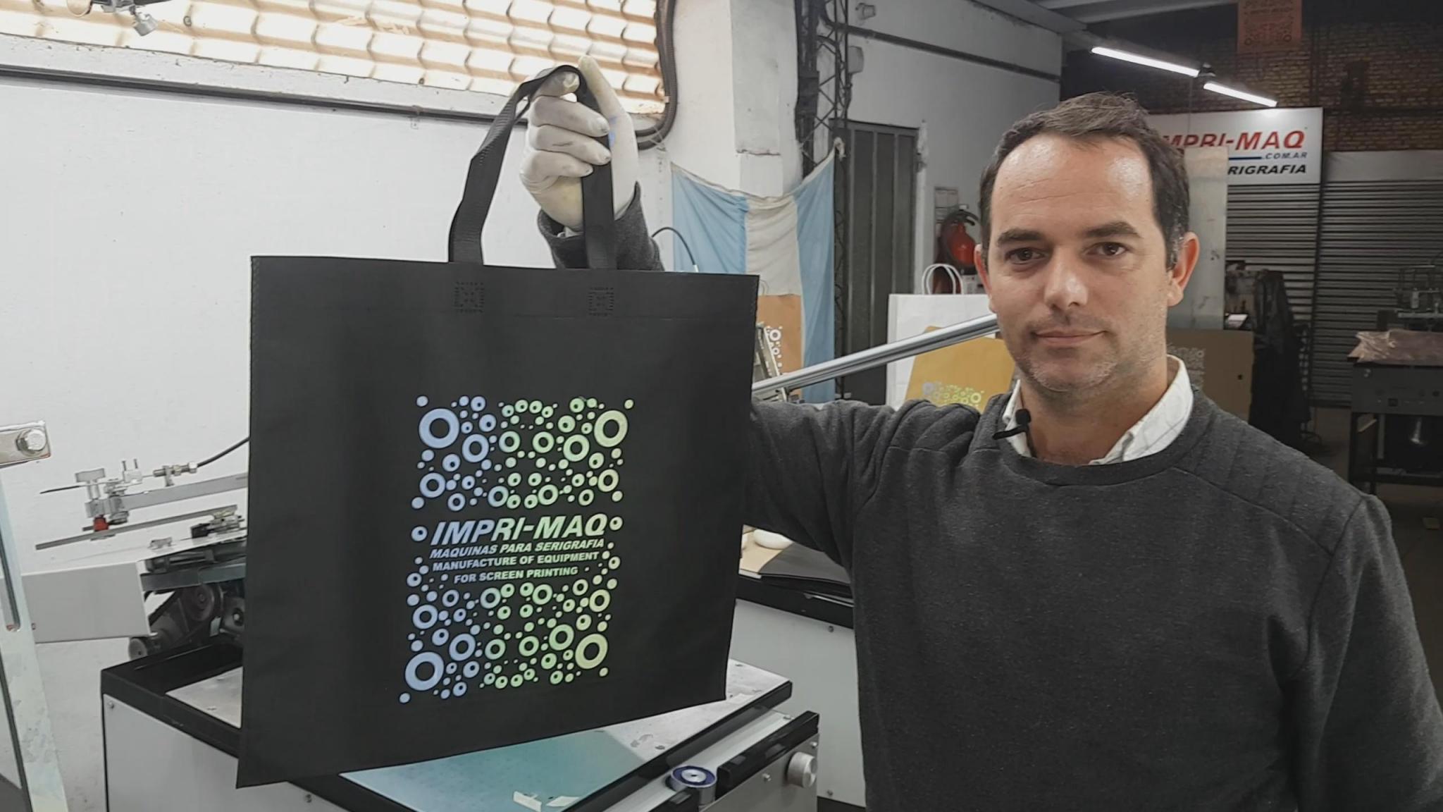 maquina de serigrafia para bolsas tnt tela no tejida impri-maq
