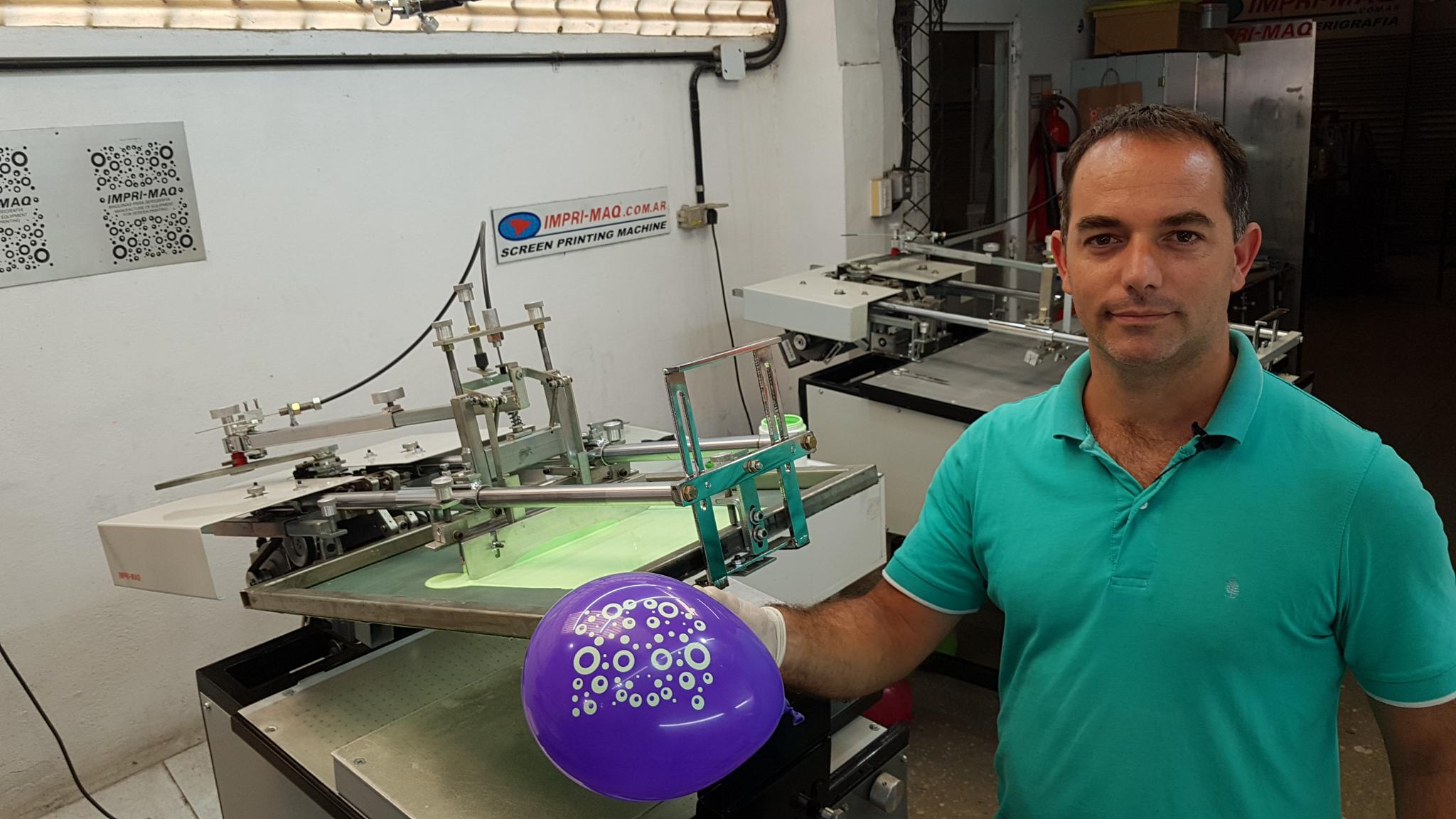 maquina de serigrafia para globos semi automatica impri-maq