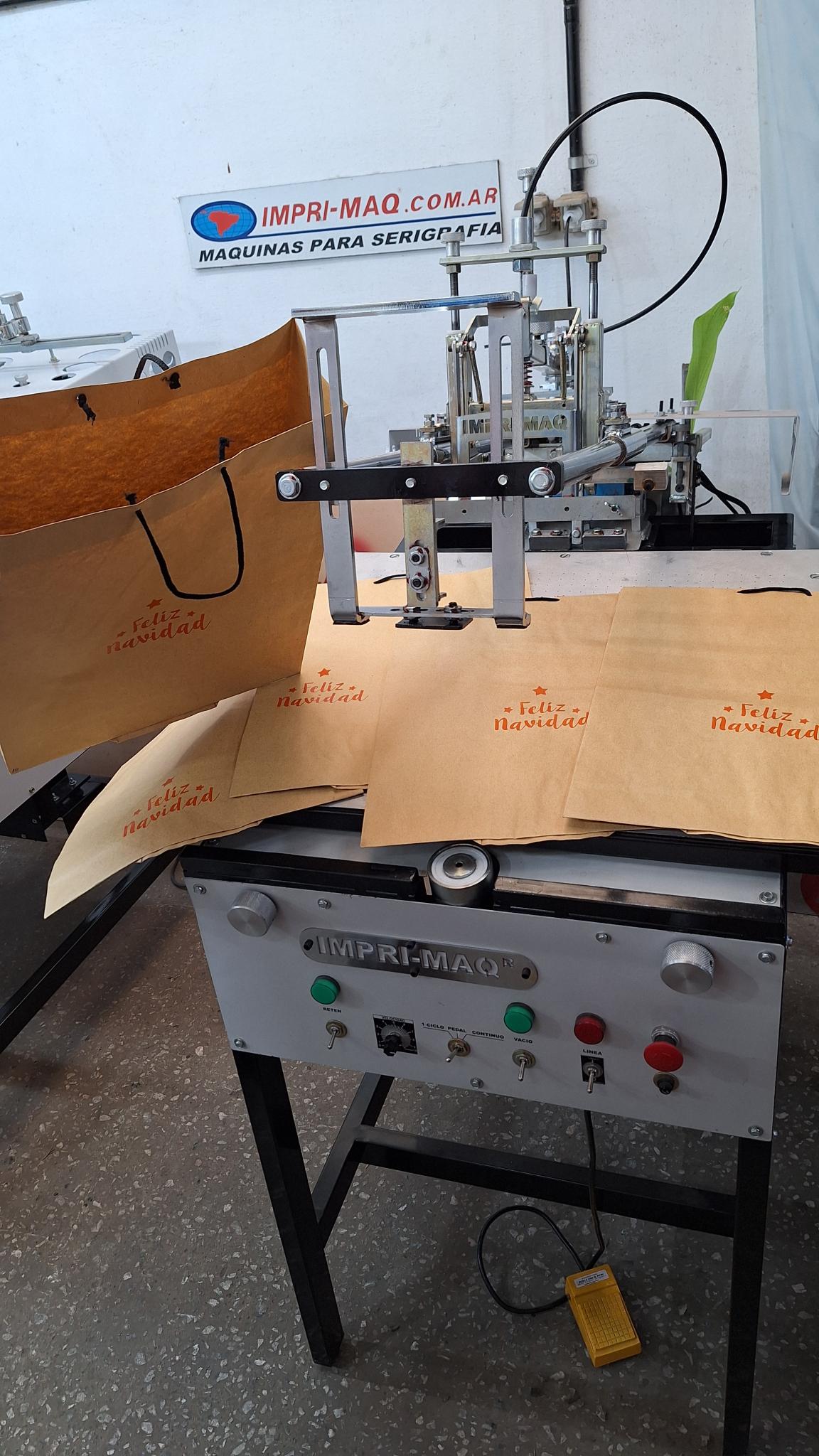 impresora de serigrafia para bolsas de papel madera craft impri-maq