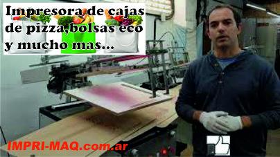 impresion de caja de pizza, maquina de serigrafia b5