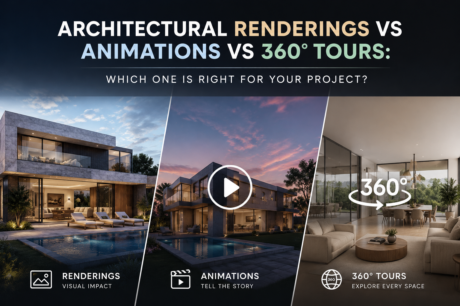 Architectural Renderings vs Animations vs 360° Tours: Which One Is Right for Your Project?