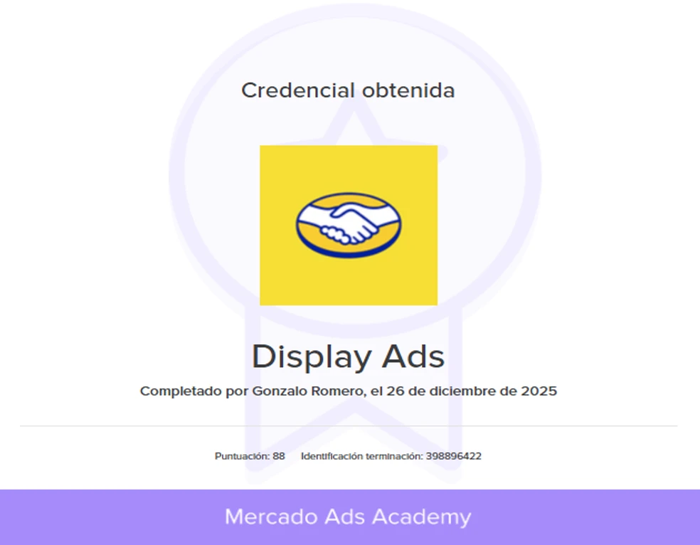 Certificado Display Ads