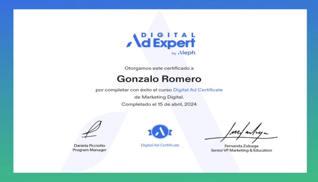 Digital Ad Certificate