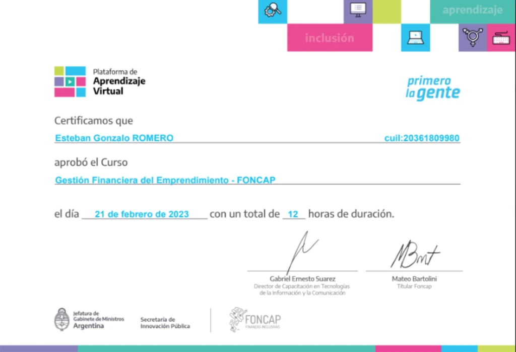 Gestión Financiera del Emprendimiento - FONCAP