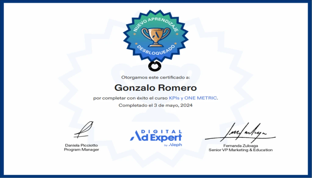 KPIs y ONE METRIC