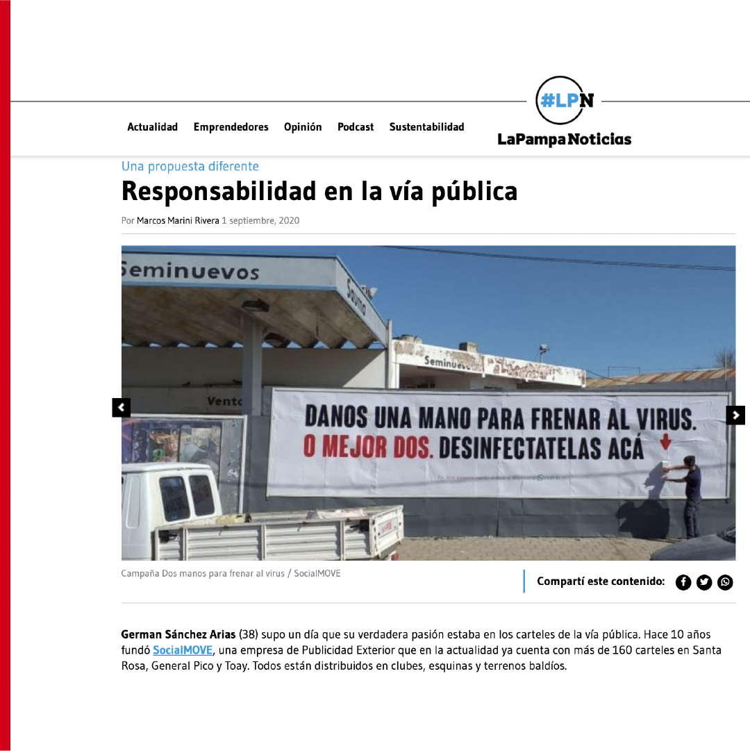 Danos una mano para frenar el virus. O mejor dos. Desinfectátelas acá.