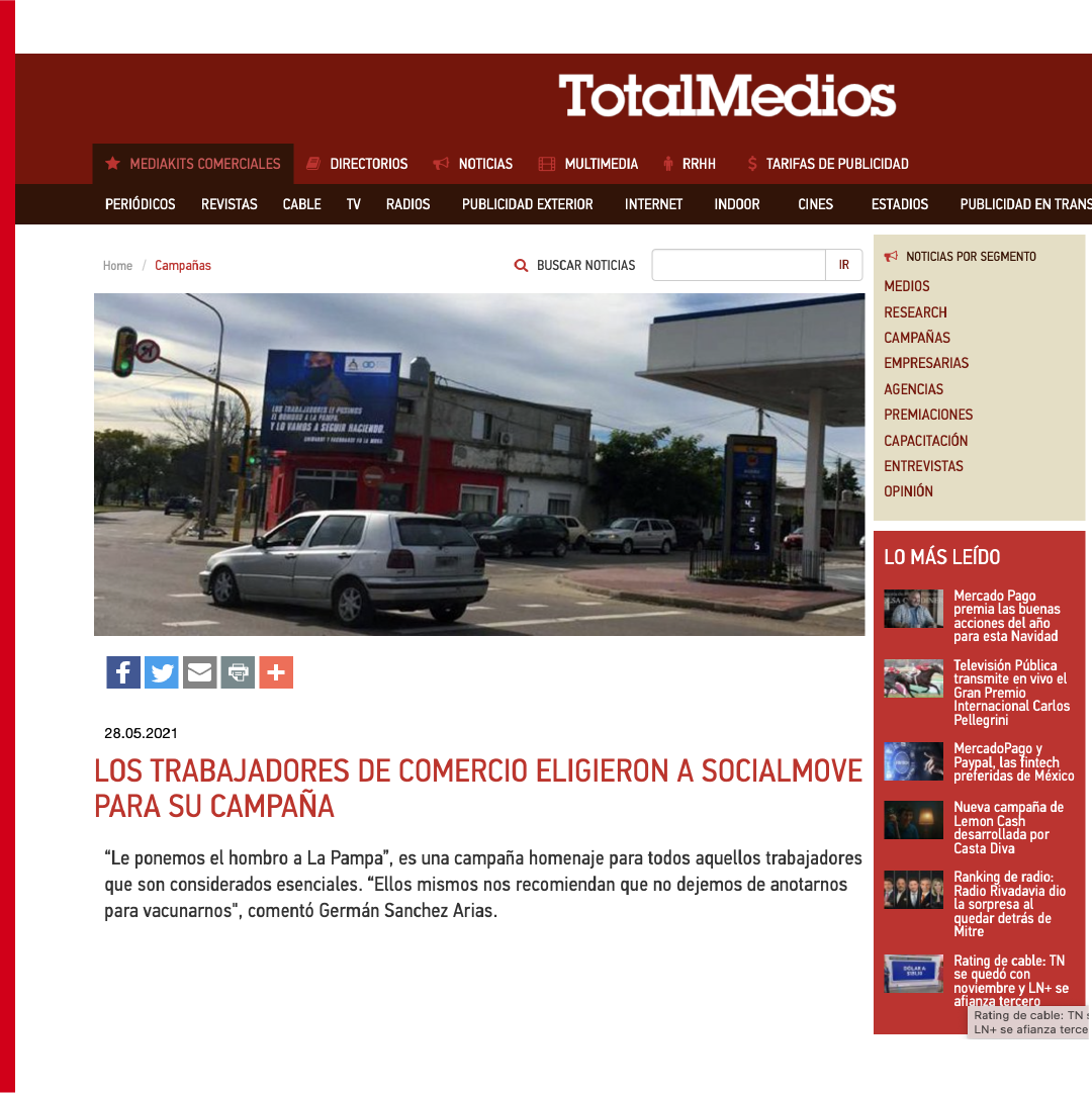 Los trabajadores de Comercio eligieron a SocialMOVE para su campaña
