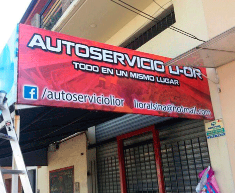 Estructura de hierro con lona front