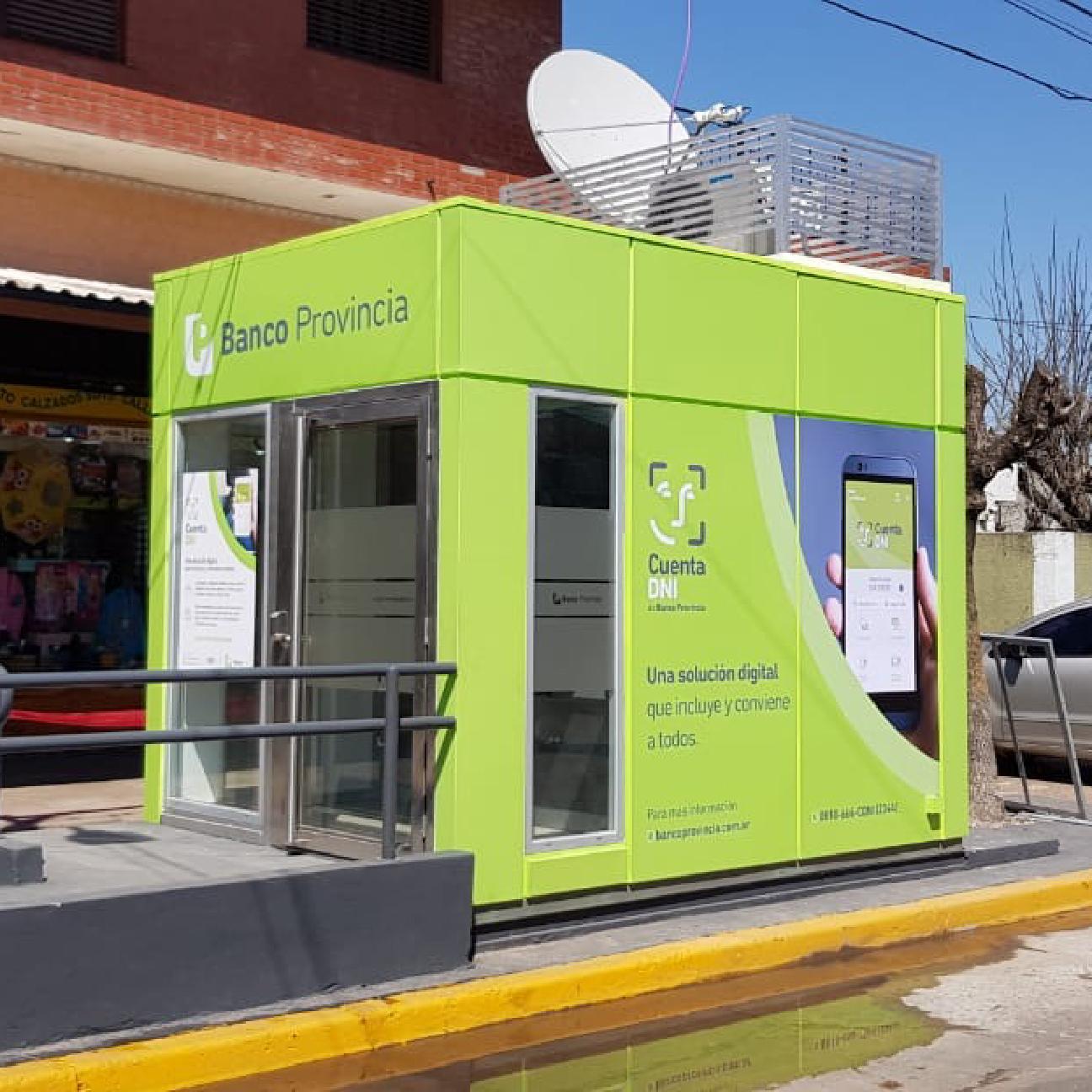 Ploteo de cabina ATM para el Banco Provincia + esmerilado en vidrios